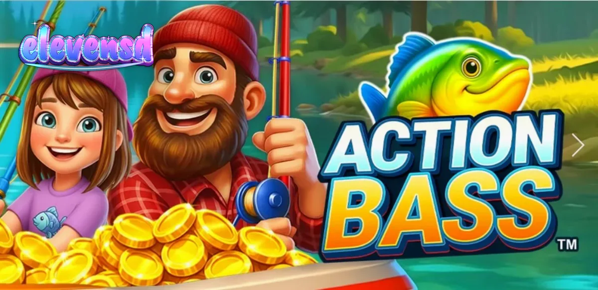 Tampilan visual slot Action Bass dengan tema memancing keluarga